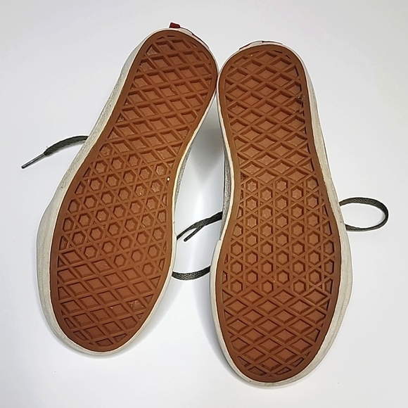 Olive Suede & Checkered High Top Vans - Picture 4 of 6